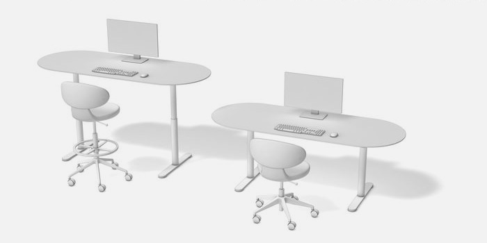 Schöner Schreibtisch Konfiguration Sitz- und Stehposition